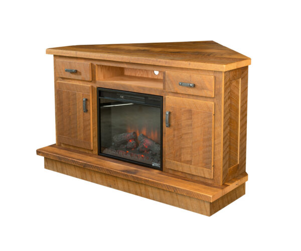 Corner Media Center with Fireplace Insert