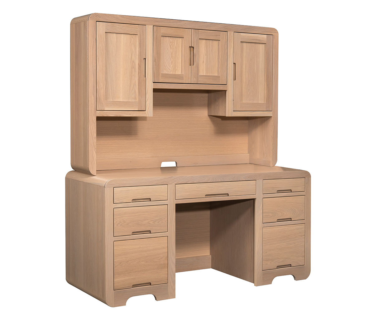 Europa Double Pedestal Desk With Hutch