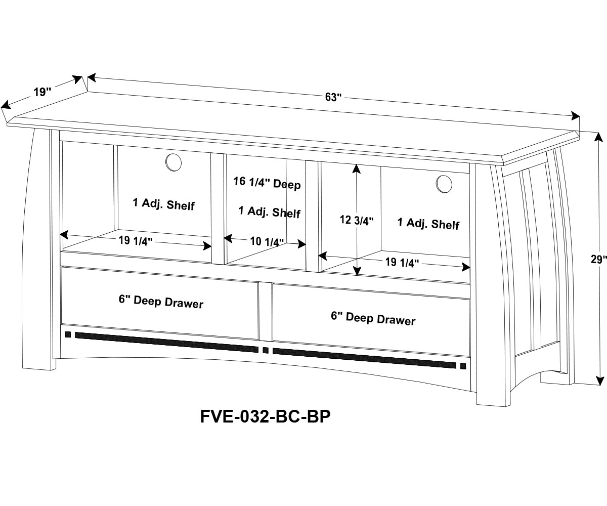 Boulder Creek Media Stand - 63"W - Image 2