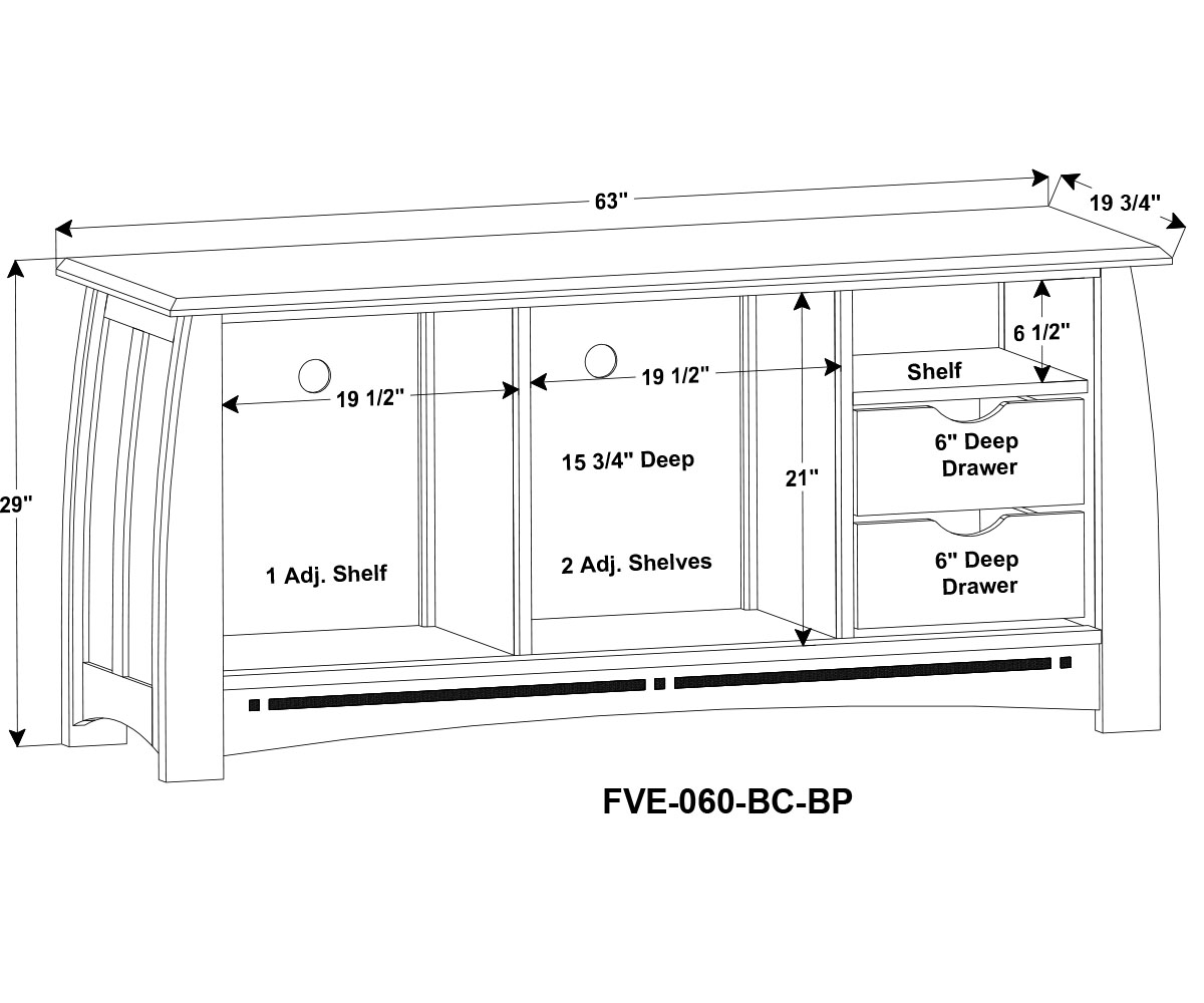 Boulder Creek Media Stand - 63"W - Image 3