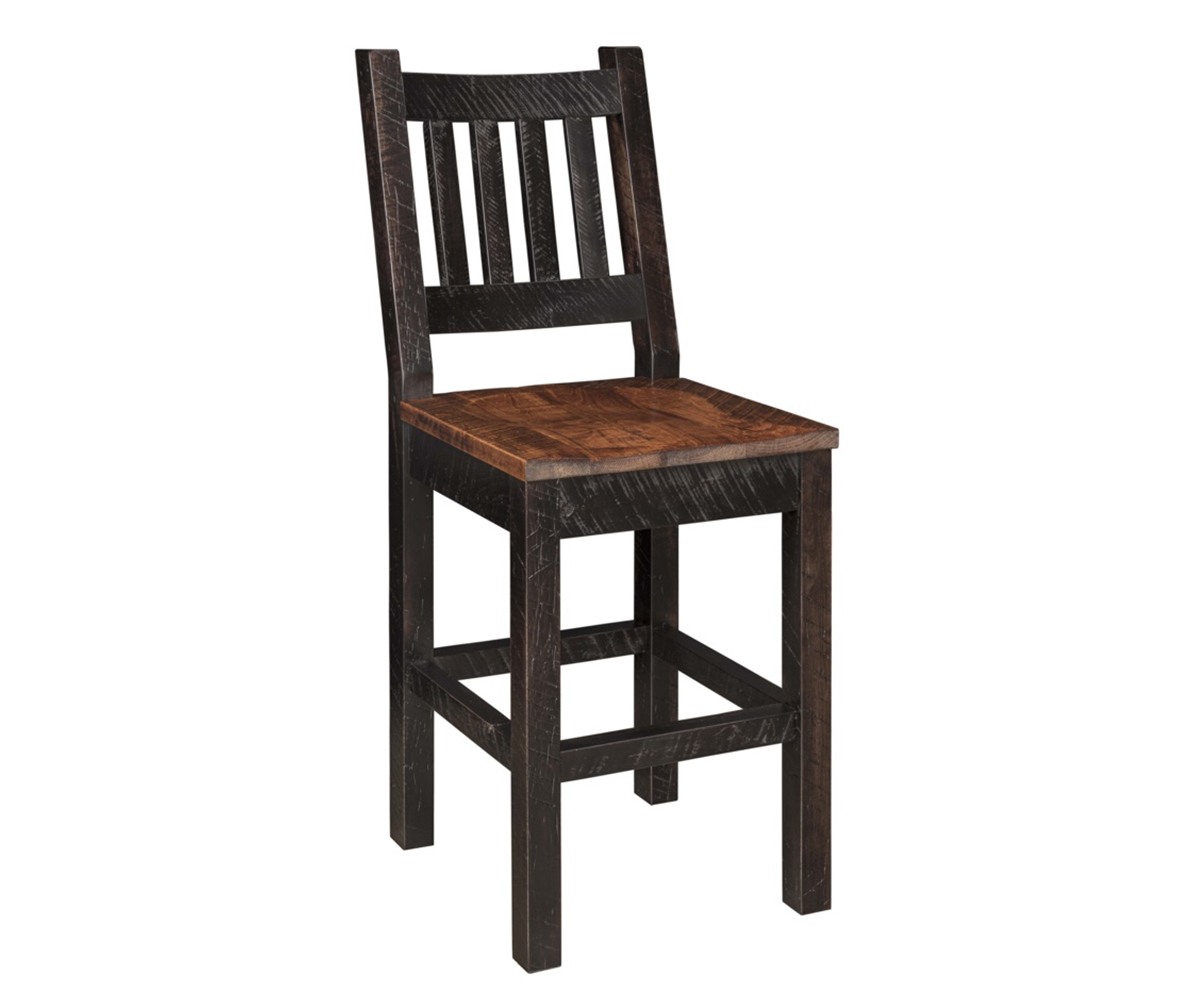 24" Roughcut Maplewood Bar Stool With Back
