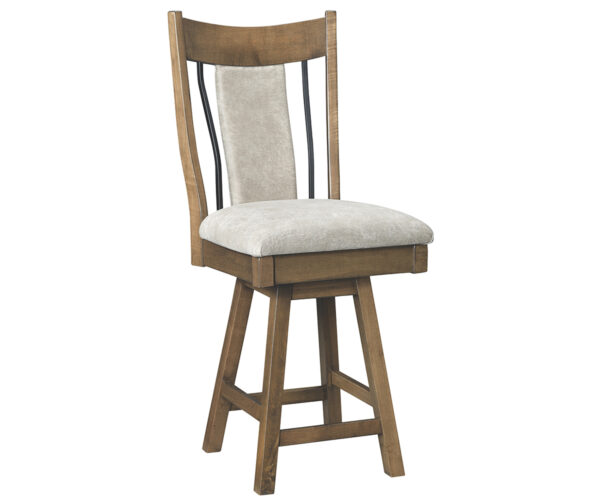 Eagle 24" Swivel Barchair With Wrought Iron