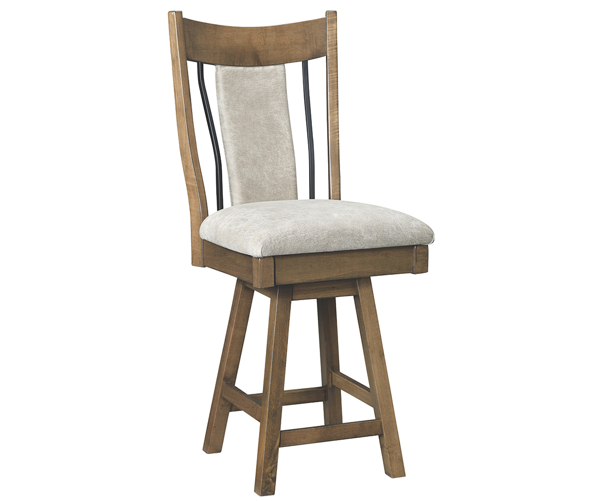 Eagle 24" Swivel Barchair With Wrought Iron