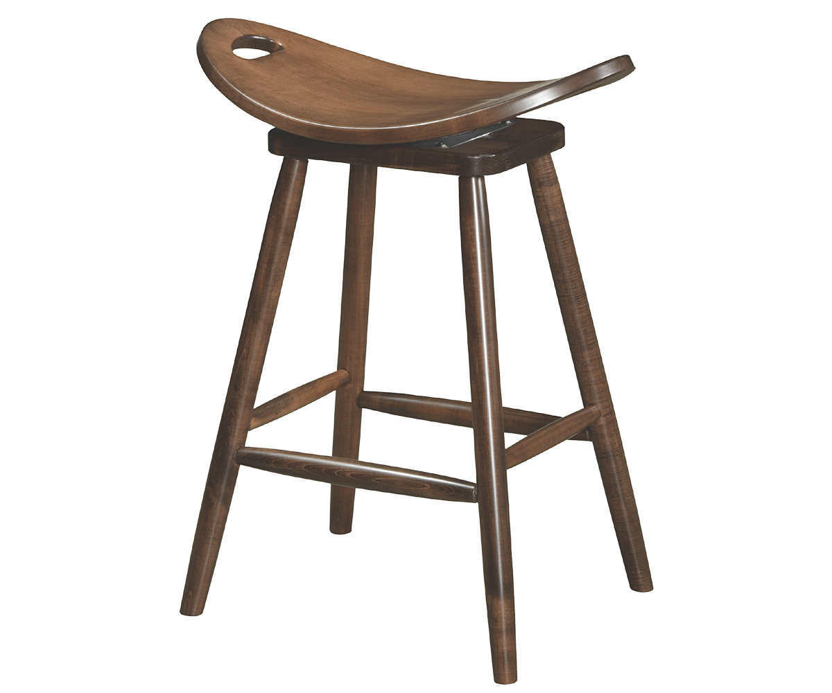 24" Swivel Saddle Bar Stool Wiht Plain Legs